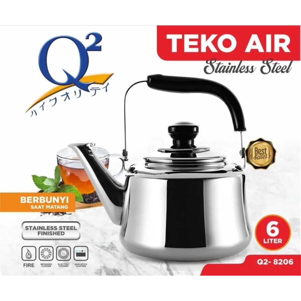 Teko Siul Stainless 6 Liter Whistling Kettle Teko Bunyi Q2-8206