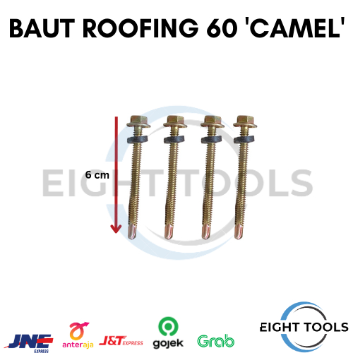 Baut Roofing / Skrup Roofing "CAMEL" 60mm, 6cm (50 pcs)