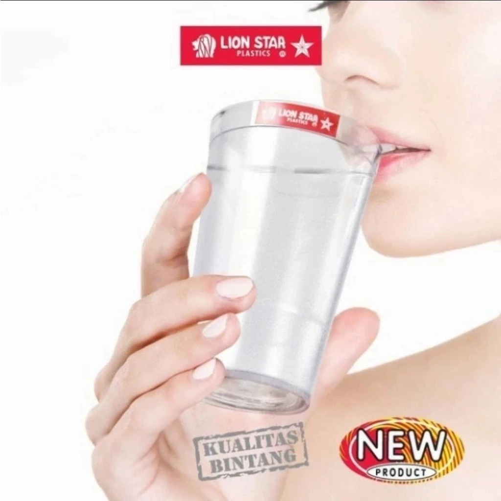 Lion Star Gelas Marcia 500ml - Gelas Cafe Plastik Aesthetic - Gelas Bening Plastik Anti Pecah