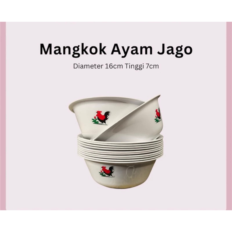 1 LUSIN MANGKOK AYAM JAGO PLASTIK