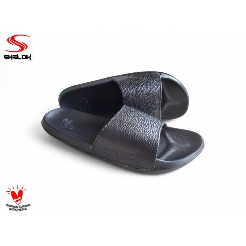 SHELOK - Sandal Slip On Slop Pria Wanita Kekinian Motif Kulit Jeruk