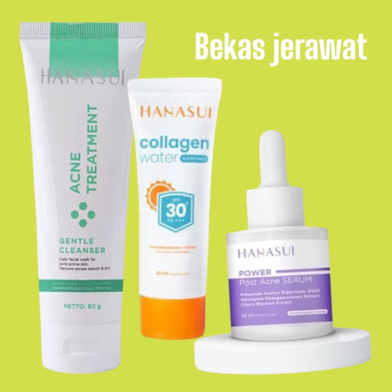 Hanasui Satu Paket Skincare Harian Basic Perawatan Wajah Glow Putih Bebas Flek Hitam Pudar