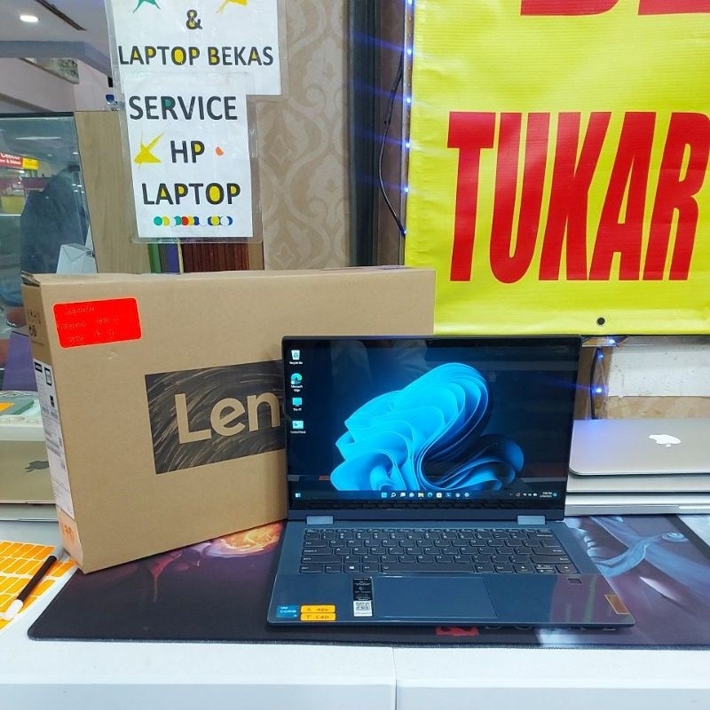 Laptop lenovo ideapad flex 5 core i3 1115G4 ram 8gb ssd 512gb ideapad flex 5 14ITL05 MULUS LIKE NEW 