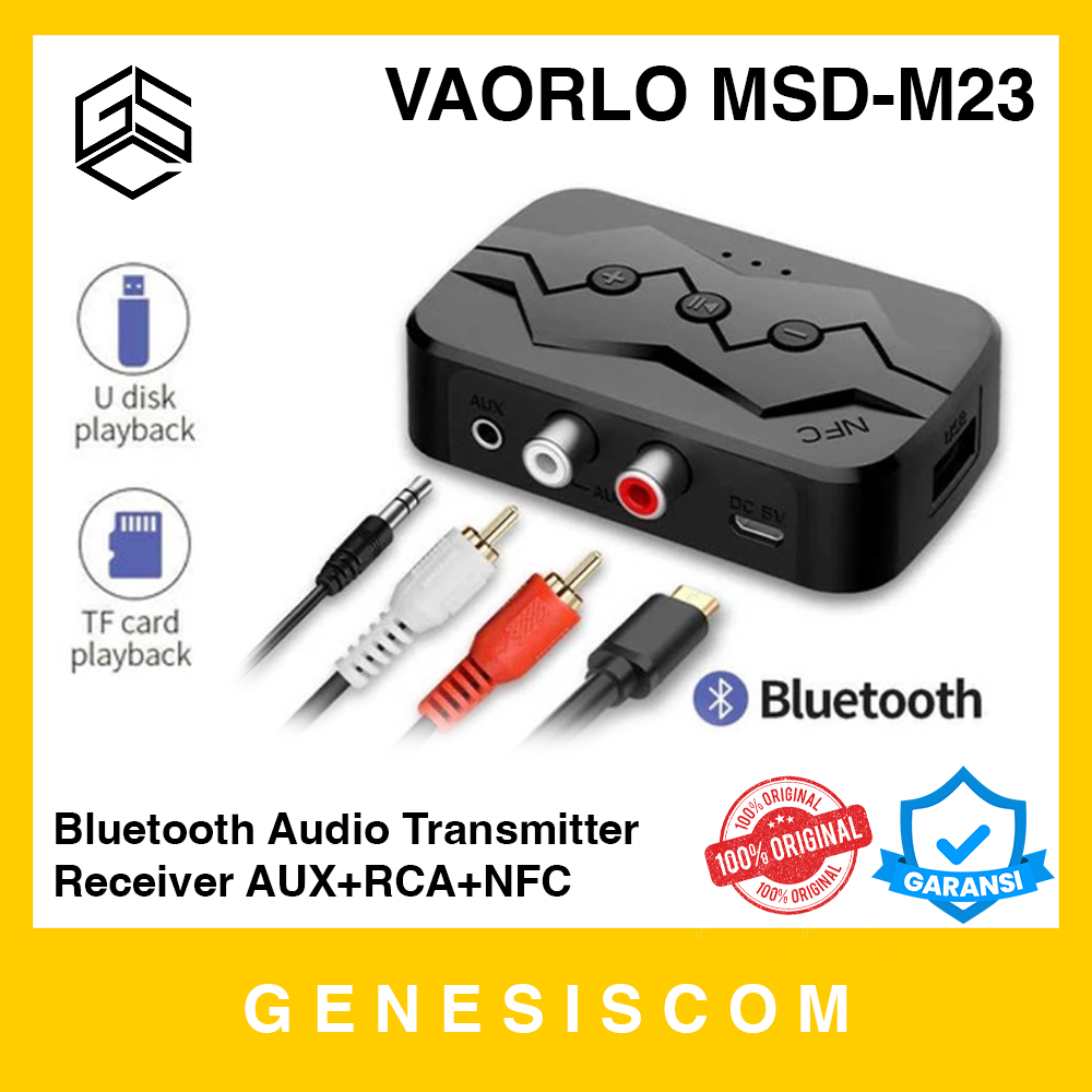 Bluetooth Audio Transmitter Receiver VAORLO MSD-M23 BT 5.2 AUX Audio Jack 3.5mm + RCA + NFC + Micro 