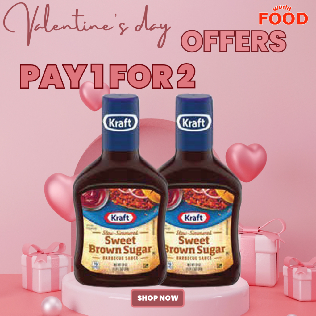 

*VALENTINES DAY SPECIAL BUY1 GET1 EXTRA 14% OFF* KRAFT BBQ SAUCE SWEET BROWN SUGAR