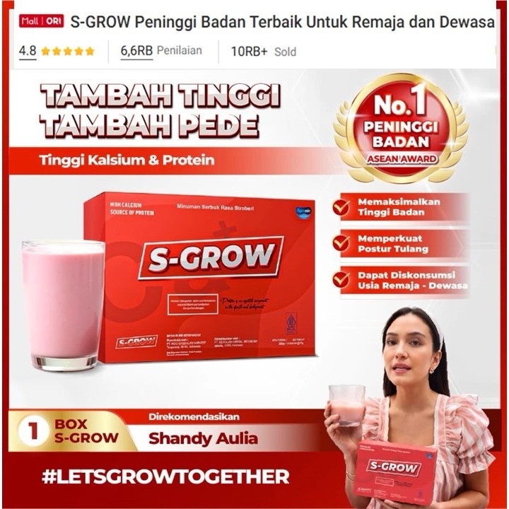 Susu Peninggi Badan S-GROW  - Peninggi Badan Terbaik Untuk Remaja dan Dewasa