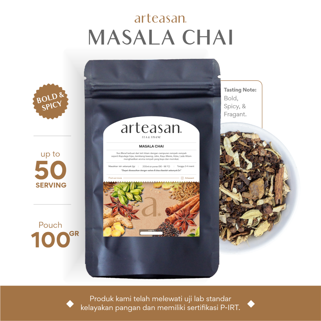 

Masala Chai - Tea Blend - Ukuran 100 g / Teh Masala Chai/ Teh India / Loose Leaf Tea
