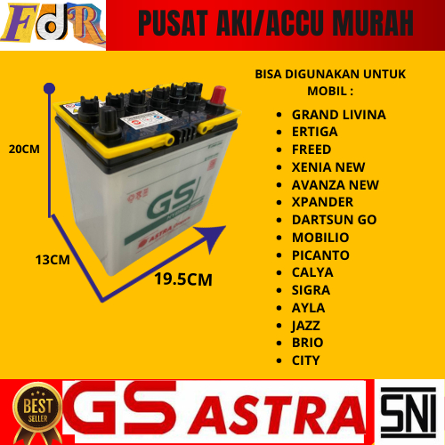 AKI MOBIL GS HYBRID ASTRA OTOPARTS ORIGINAL 36B20L/NS40ZL/NS40L/34B19L/38B20L