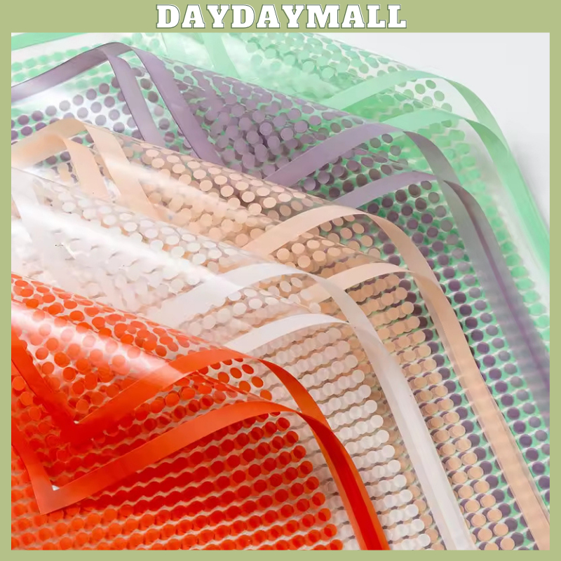 

20 LEMBAR Flower Wrapping Polkadot Cellophane Kertas Buket Bunga Transparan List Florist 6189