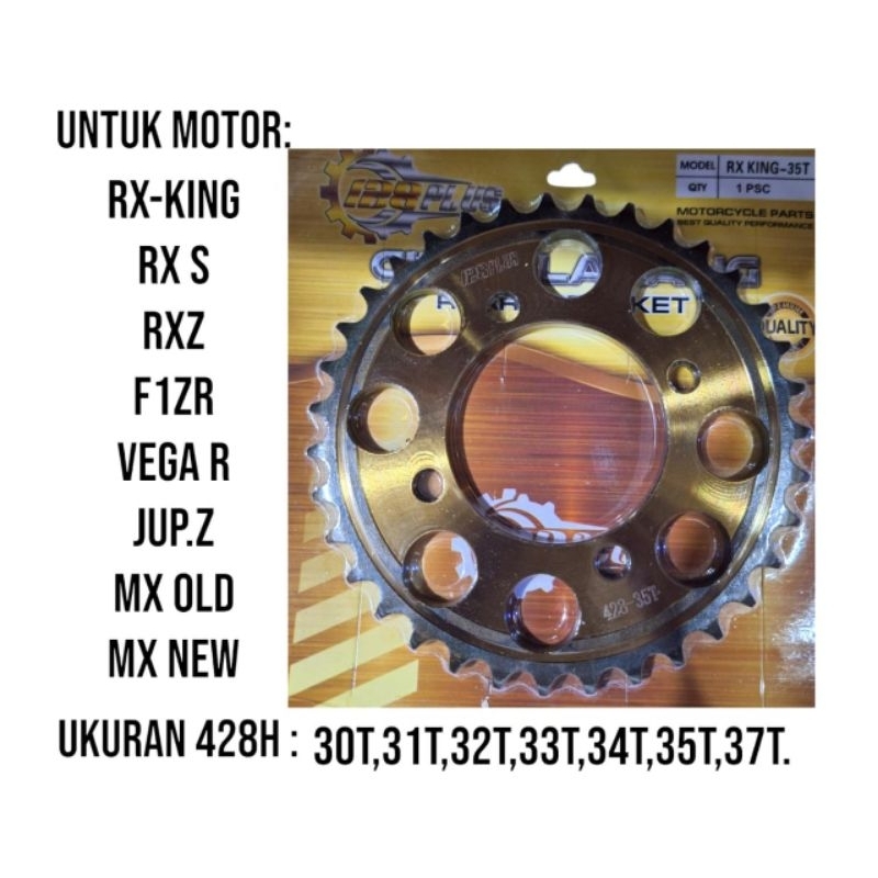 GEAR BELAKANG GIR RACING GOLD RX-KING RK-Z RX-S F1ZR VEGA R /NEW JUP. Z MX OLD MX NEW