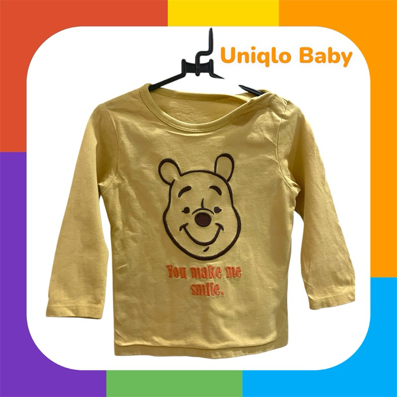 PRELOVED BEKAS LIKE NEW ISTIMEWA BAJU PANJANG UNIQLO BABY WINNIE THE POOH BAJU BAYI BAJU ANAK LENGAN