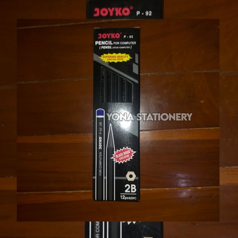 

PENCIL/ PENSIL 2B JOYKO P-92 HITAM | Untuk komputer | 1 Pack: 12 Pcs