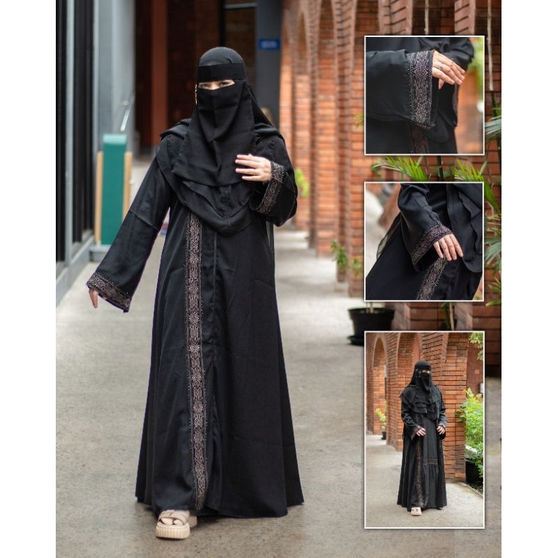 abaya kayla 01 fursan, abaya outer bordir abaya temboro
