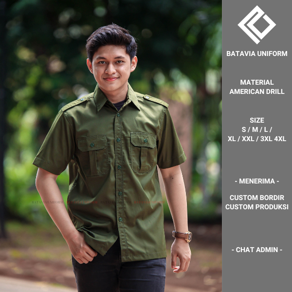 Baju Kemeja Tactical Taktikal PDL PDH Kerja Kantor Komunitas Original Premium Lengan Pendek Material