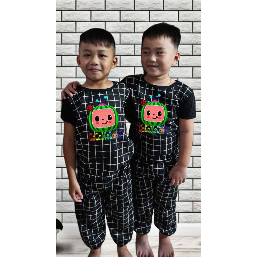 Setelan CP joger plaid anak balita lucu unisex