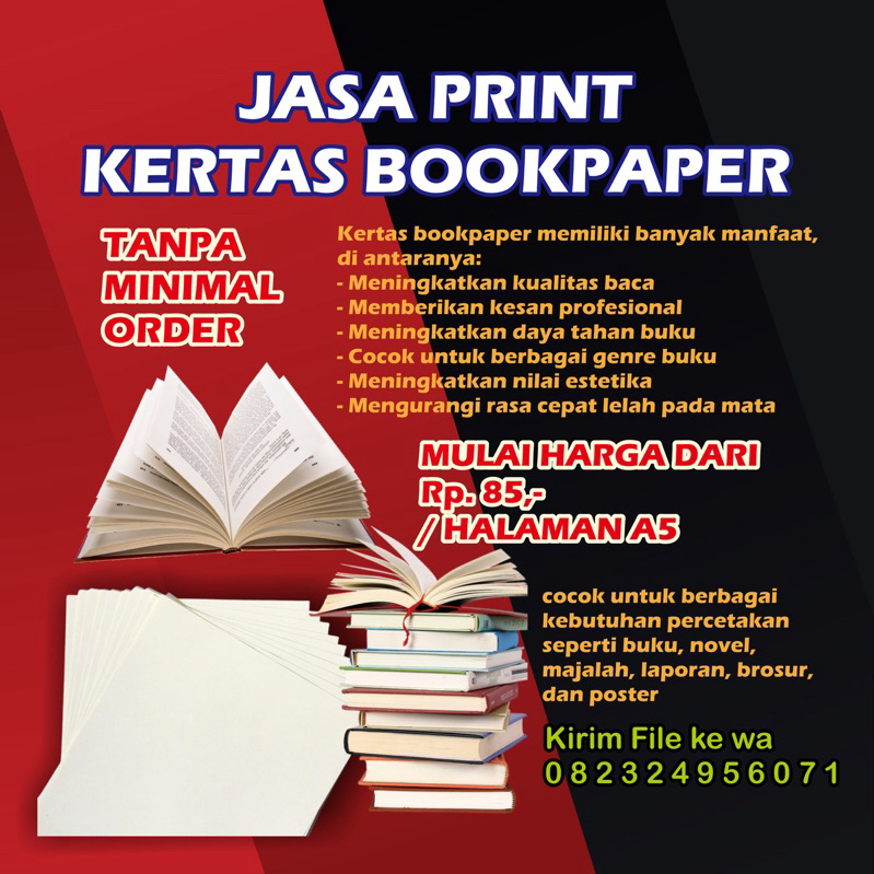 

Jasa Print Kertas Bookpaper/Cetak Buku Bookpaper