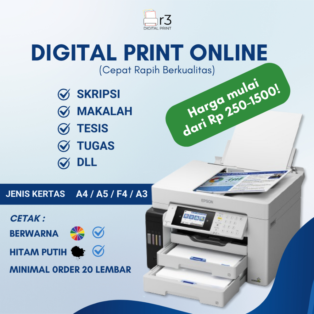 

PRINT DOKUMEN MAKALAH TUGAS SKRIPSI TESIS DISERTASI DLL A5 / A4 / F4 / A3