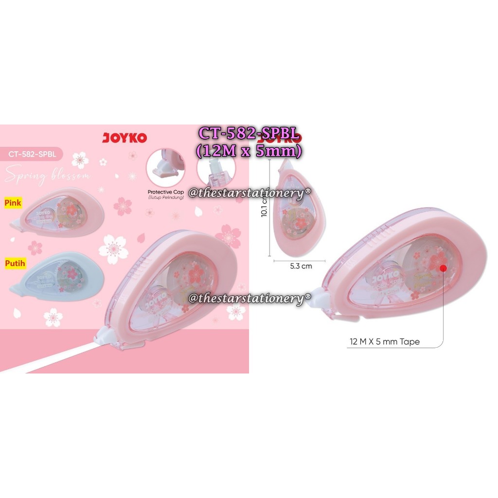 

(1 Biji) GABUNGAN Correction Tape Joyko CT-582-SPBL (12 M x 5 mm) / Pita Koreksi Joyko CT-582