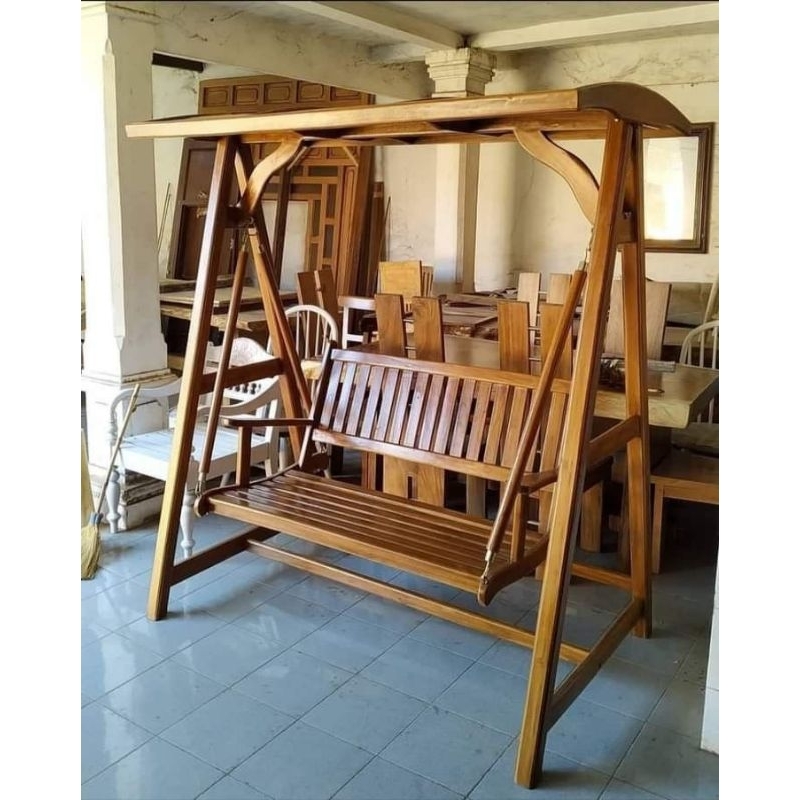 kursi ayunan kayu jati solid kursi bangku ayunan kursi teras kayu jati