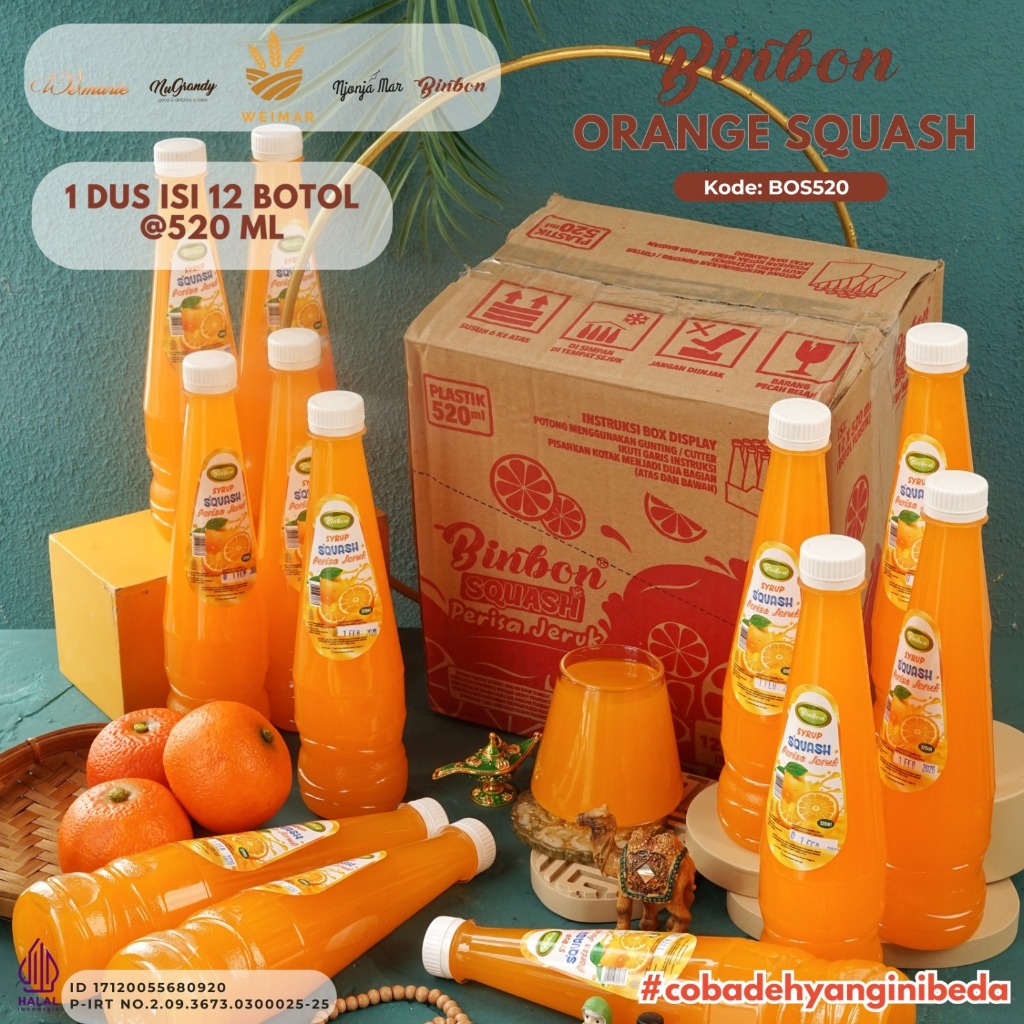 

Sirup Lebaran Binbon Orange Squash 520ml / Hampers Lebaran Paket 1 Sirup Murah Enak Terbaru