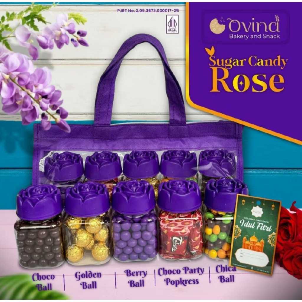 

EDISI IDUL FITRI PAKET COKELAT OVINA SUGAR CANDY ROSE ISI 5 TOPLES HAMPERS LEBARAN COKLAT