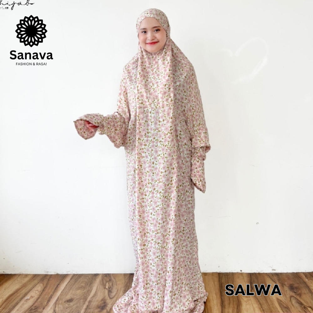 Mukena Terusan Motif Namira Series Salwa – Rayon Viscose Premium, Super Adem & Nyaman, Free Ongkir