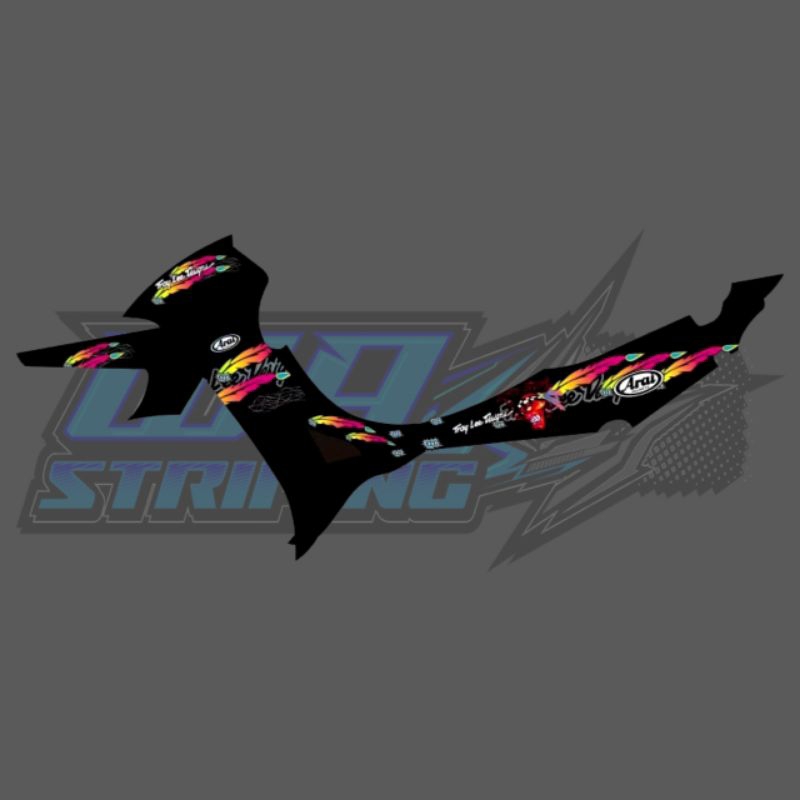 STRIPING STICKER TRANSPARAN JUPITER Z LAMA / BURHAN CUSTOM ARAI RUSSEEL FYP DESAIN TERBARU SIMPLE