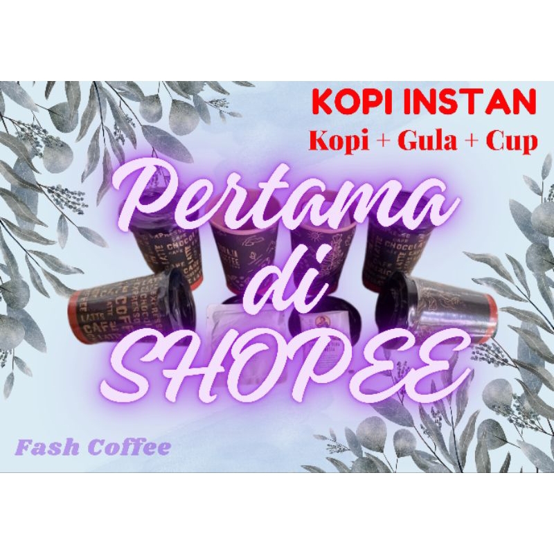 

KOPI HITAM INSTAN KOPI CAFE KWALITAS PREMIUM PRAKTIS KOPI VIRAL PERTAMA DI SHOPEE KOPI + GULA + CUP 8 OZ BLACK COFFEE