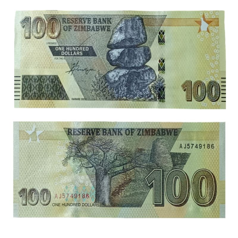 Uang Zimbabwe 100 Dollar gress