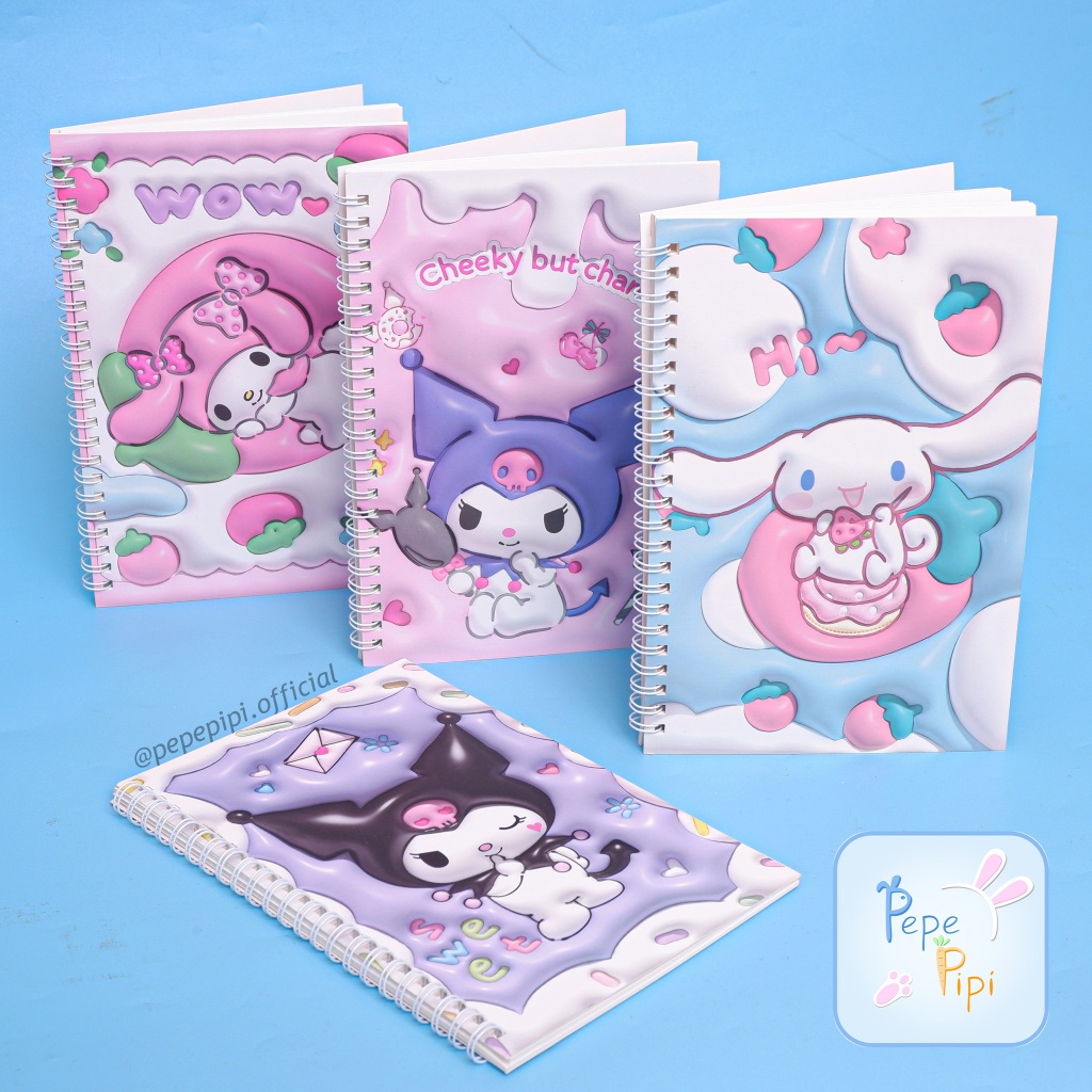 

Notebook Spiral BK-1104 & XQ-A5-050 Sanrio A5 Diary Aesthetic Buku Jurnal Buku Catatan Buku Note