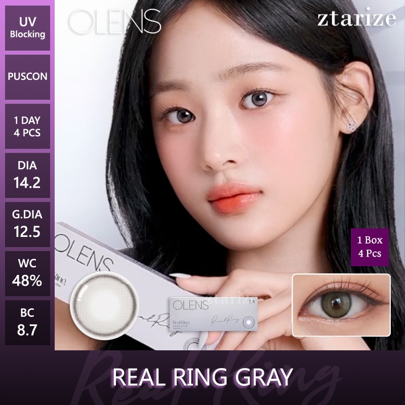 ztarize - Ready Stock - OLENS 🇰🇷 Real Ring Gray 1 Day Daily Soft Contact Lens 1 Box 4P - OLENS x BLA