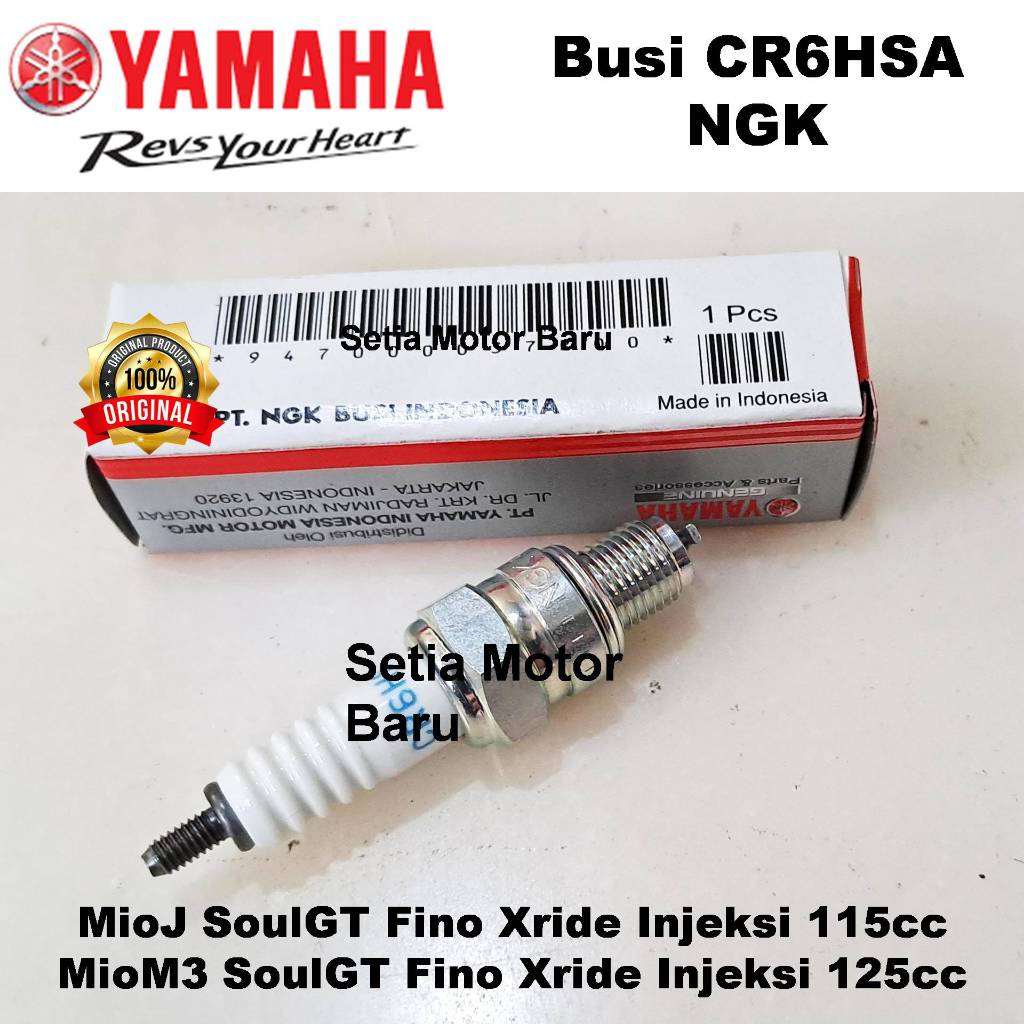 Busi CR6HSA NGK Plug Spark Motor SoulGT Fino Xride Injeksi MioJ MioM3 Ori Asli Yamaha