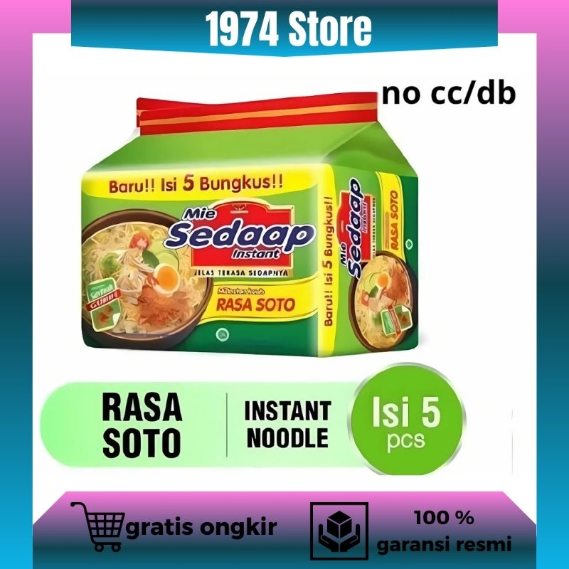 

Sedaap Mie Instant Kuah Rasa Soto Kemasan Bag isi 5