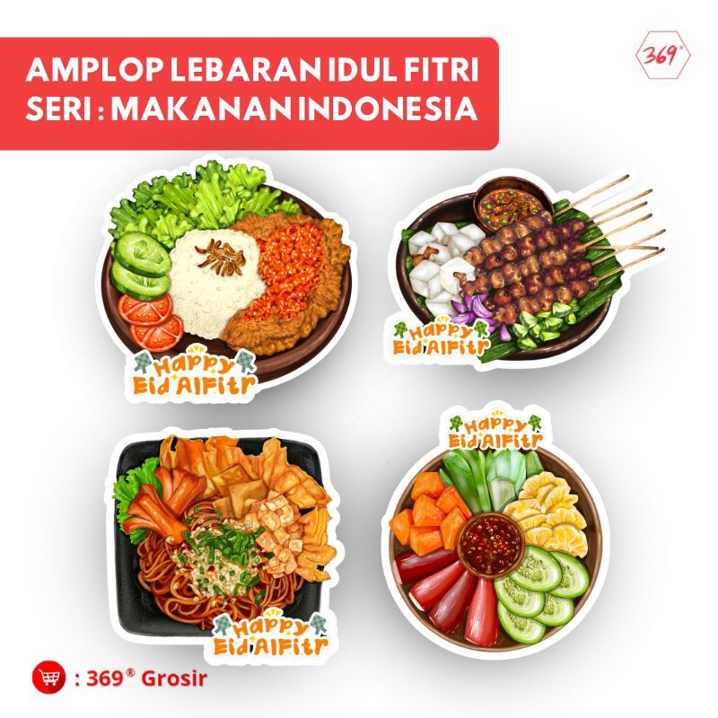 

369 | Amplop Lebaran - Makanan Indonesia - isi 4pc - isi 12pc