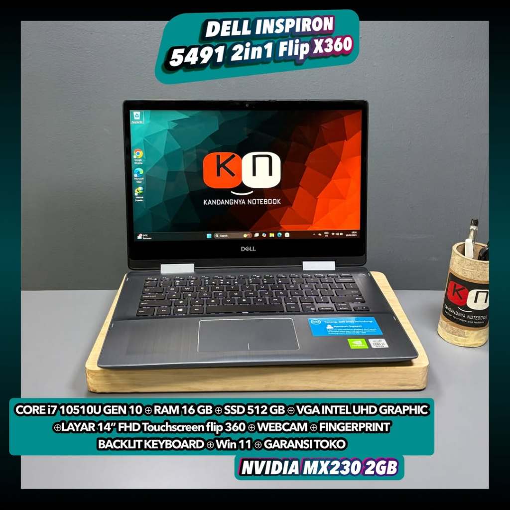 Dell Inspiron 5491 2in1 Core i7 Gen10 MX230 Ram16/512GB 14inch