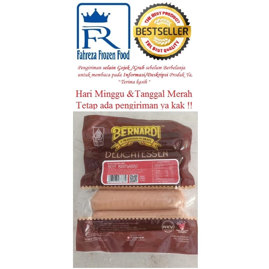 

Bernardi Deli Beef Bratwurst 310 Gram Harga Promo