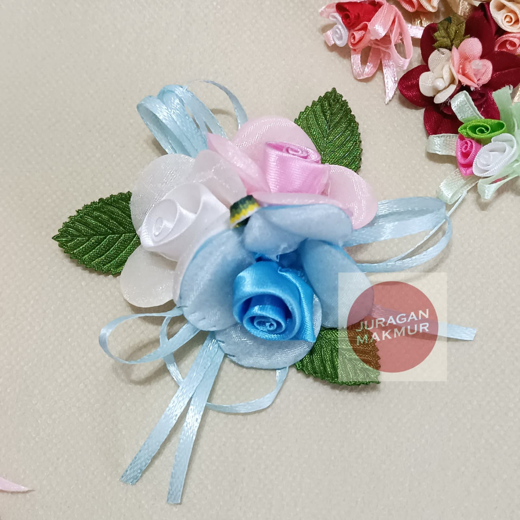 [12 pcs] Aplikasi Bunga Besar Pakaian - Hiasan Bunga Untuk Baju - Aksesoris Pita Pakaian - Aplikasi 