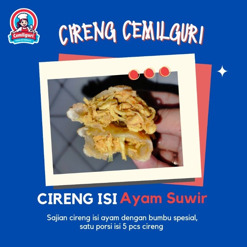 

CIRENG FROZEN ISI AYAM SUWIR PEDAS AYAM SUWIR ORIGINAL BASO KEJU CEMILGURI