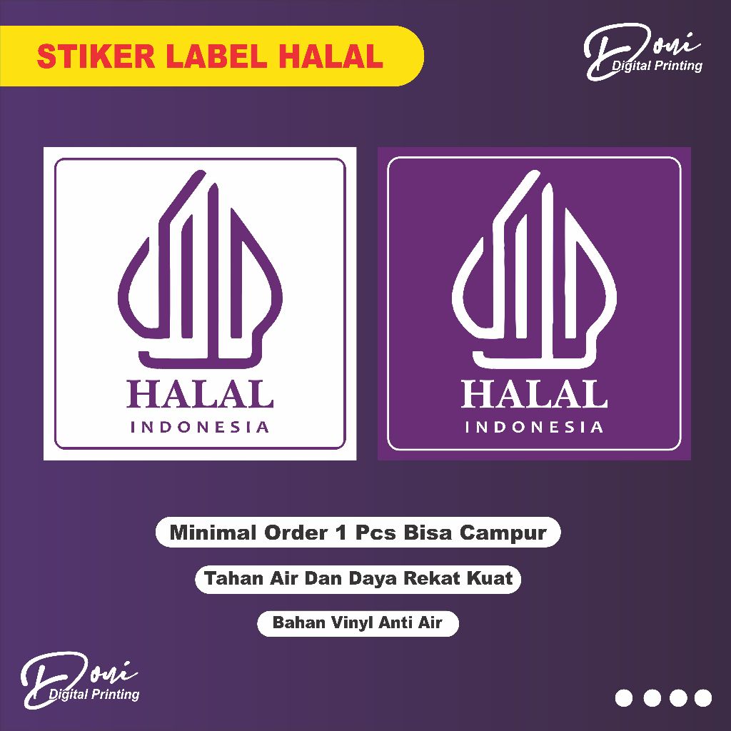 

Stiker Logo Halal / Stiker Makanan Halal / Stiker Minuman Halal / Stiker Halal Restoran / Stiker Halal Indonesia
