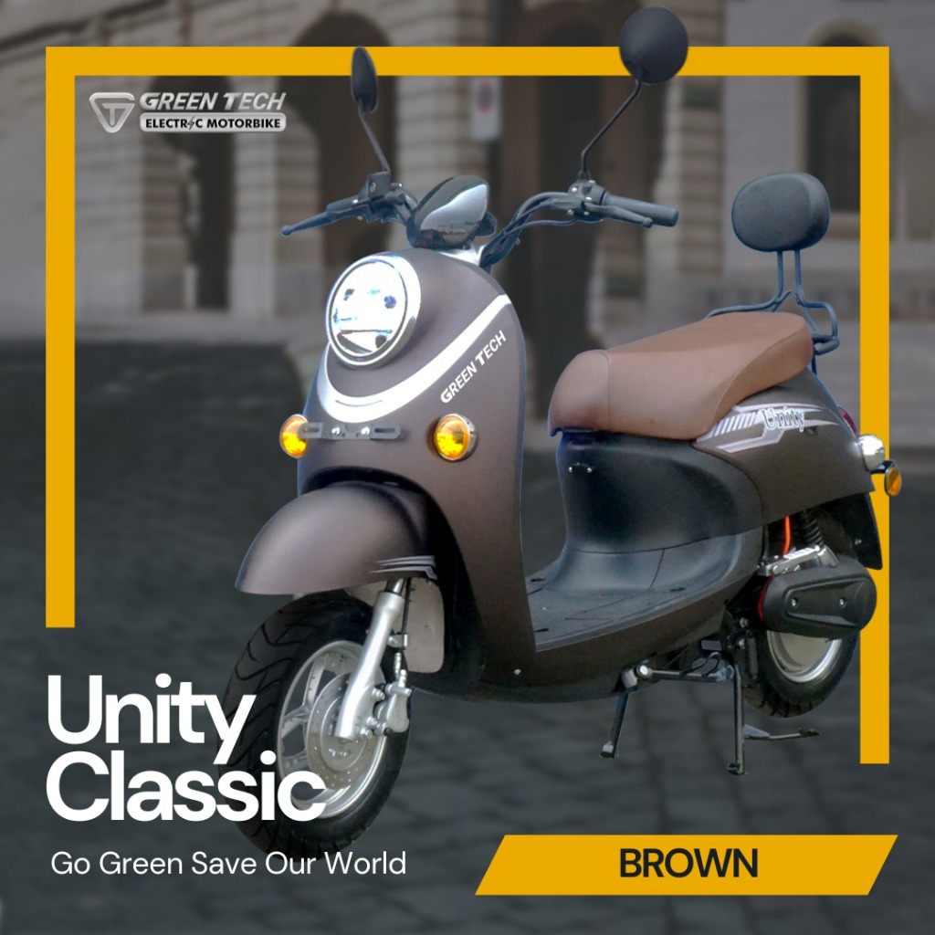 Sepeda Motor Listrik Greentech - UNITY CLASSIC - NEW EDITION 1500 Watt Motor Bike - Brown