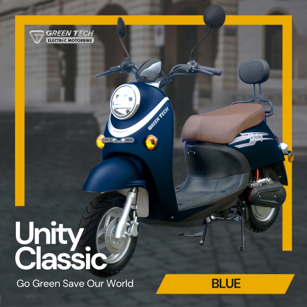 NEW EDITION Sepeda Motor Listrik Greentech - UNITY CLASSIC 1500 WATT - BLUE OFF THE ROAD
