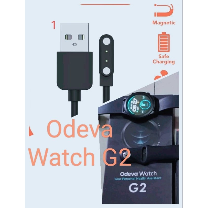 Odeva Watch G2 Smart Watch Kabel Charger Magnet Smartwatch Odeva G2 Magnetic 2 Pin