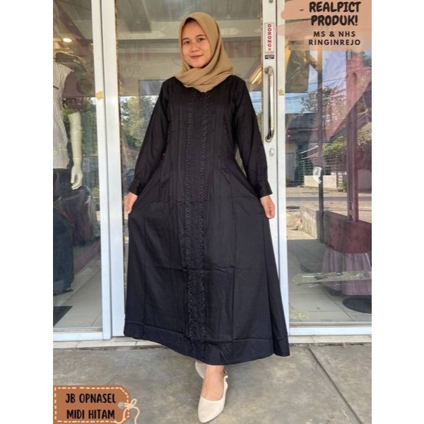GAMIS RAYON DEWASA/GAMIS RAYON POLOS/GAMIS RAYON PREMIUM HITAM/GAMIS HITAM DEWASA