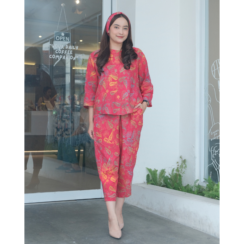 DIARIMBI Setelan Wanita Rayon Premium - One Set Andini Batik Cap