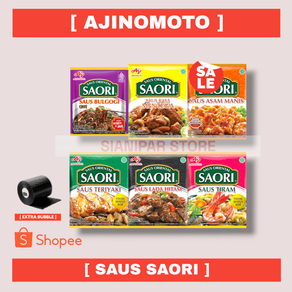 

SAORI Saus Oriental Pck Satuan All Varian [ Tiram Teriyaki Bulgogi ]