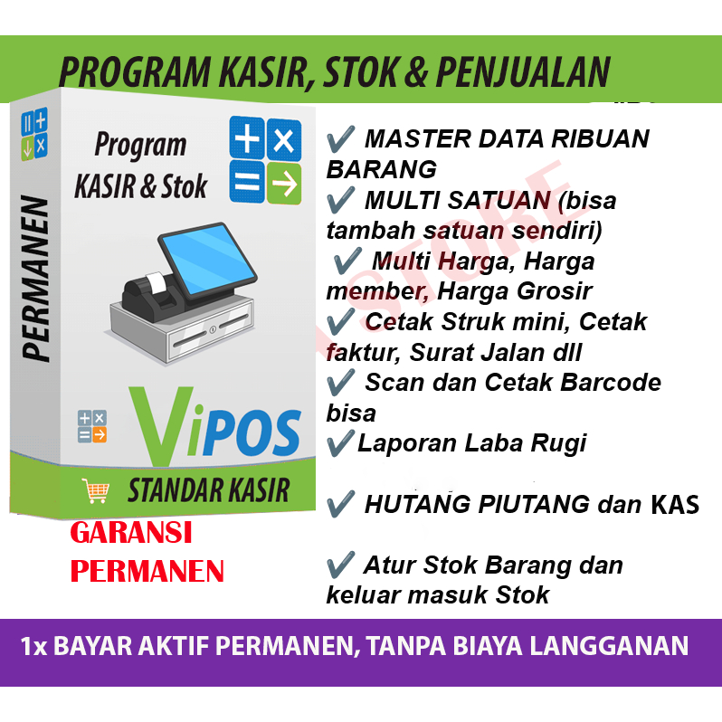 APLIKASI PROGRAM KASIR VIPOS STANDARD untuk Toko dan Minimarket Kelontong Grosir dan Eceran untuk La