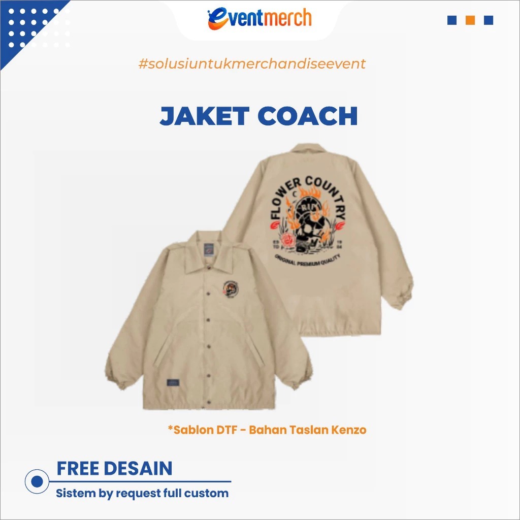 [TERMURAH DI JOGJA] CUSTOM JAKET COACH SABLON DTF | CUSTOM JAKET COACH POLOS