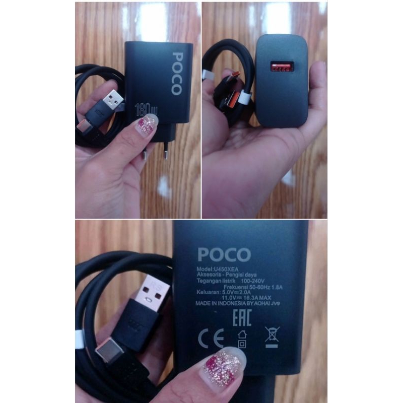 Charger Xiaomi poco X5 M6 pro 180w kompatible semua hp android type-c