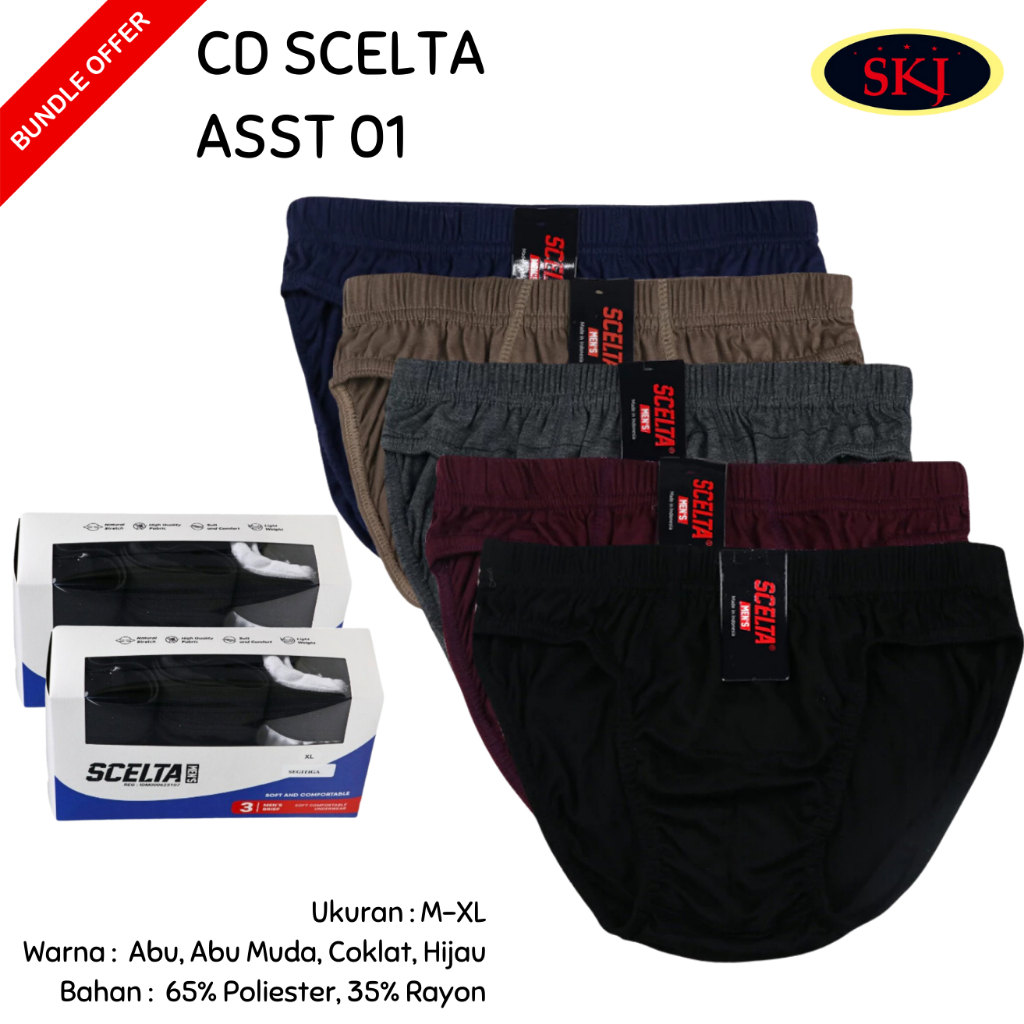 [ISI 3] CD Pria Scelta ASST 01 3S / Celana Dalam Cowok CD Laki Scelta - skjofficial