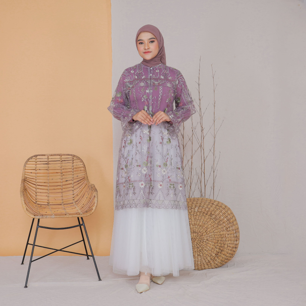 Baju Tunik Outer Muslimah Model Garden Wanita - Panjang Atasan gamis sekarang Baju Gamis - Baju Leba